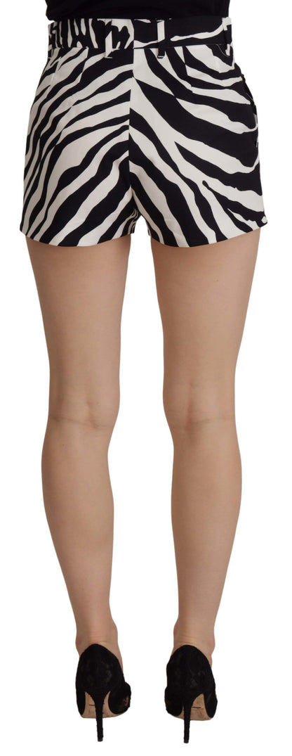 Hotpants mit mittelhohem Bund und Zebra-Print