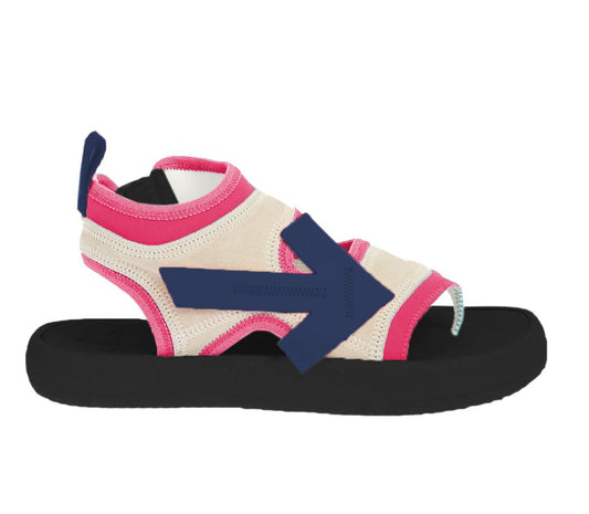 Sandalen aus Neopren-Wildleder in Fuchsie