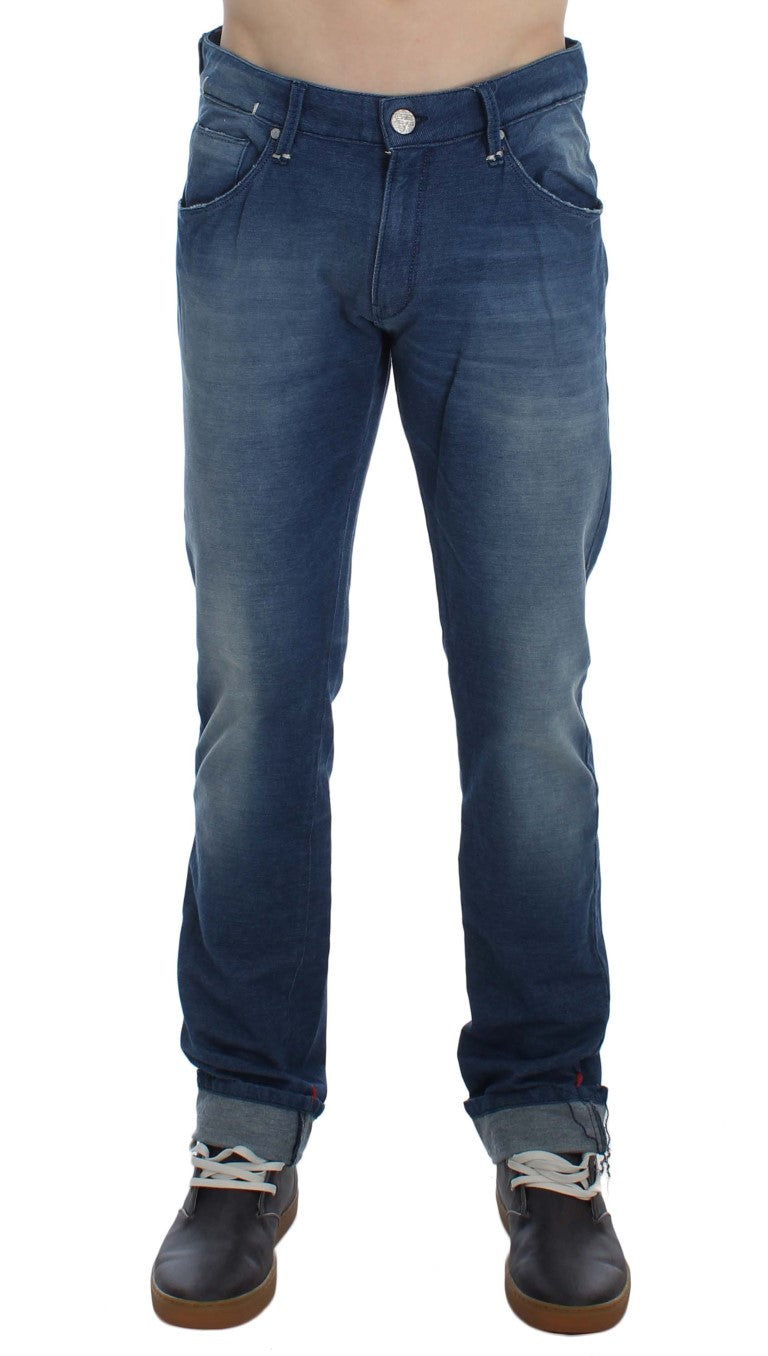 Slim Fit - Italienischer Denim in Blauverwaschen