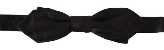 Elegant Black Silk Bow Tie