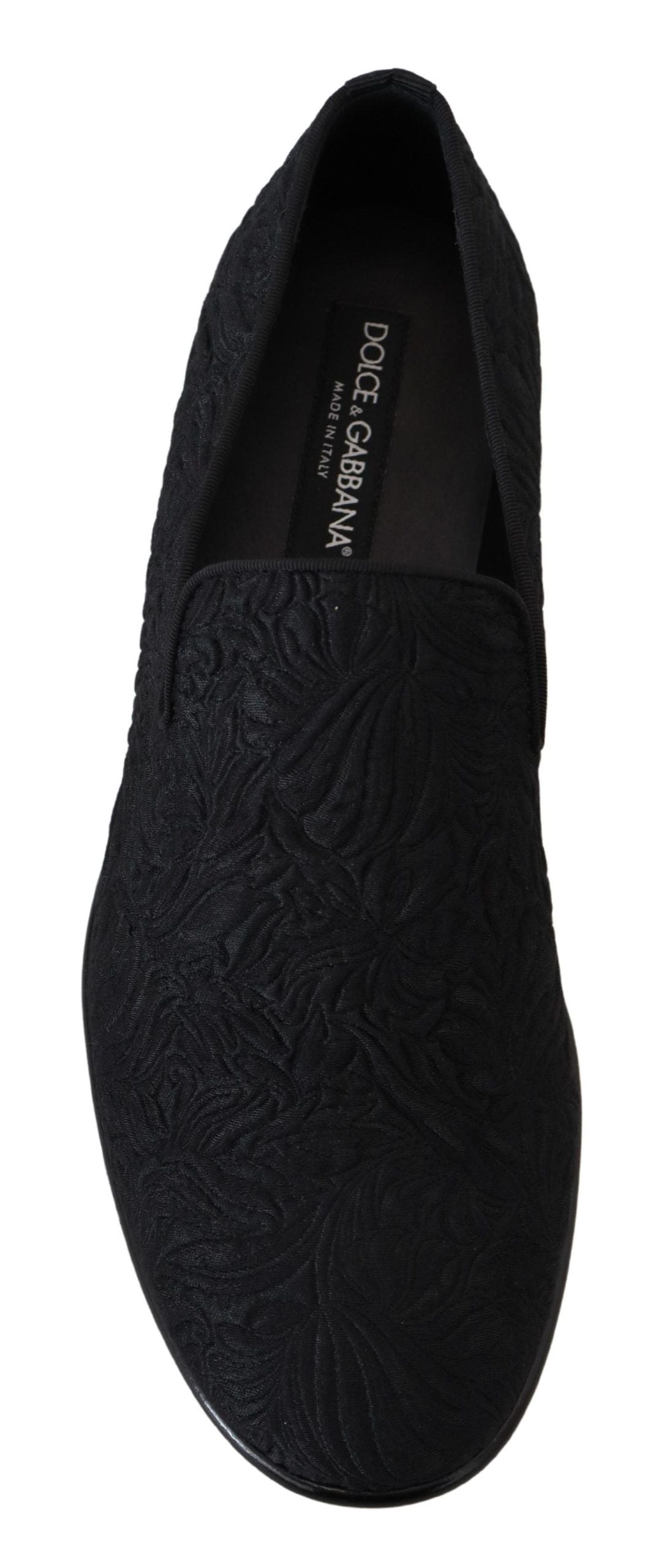 Elegante schwarze Jacquard-Loafer zum Hineinschlüpfen