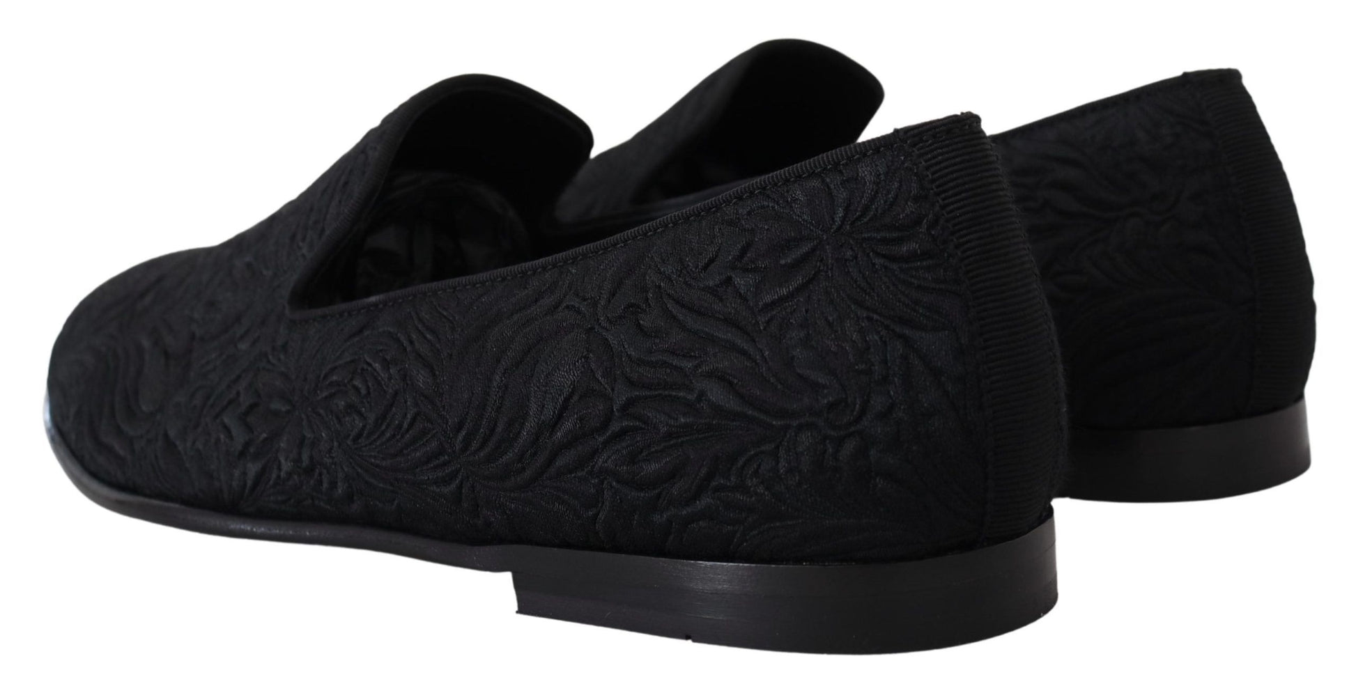 Elegante schwarze Jacquard-Loafer zum Hineinschlüpfen