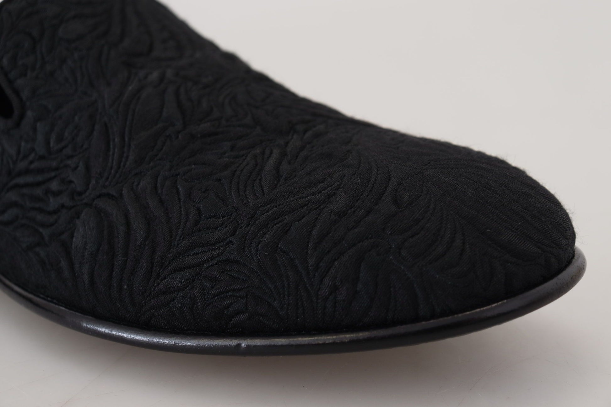 Elegante schwarze Jacquard-Loafer zum Hineinschlüpfen