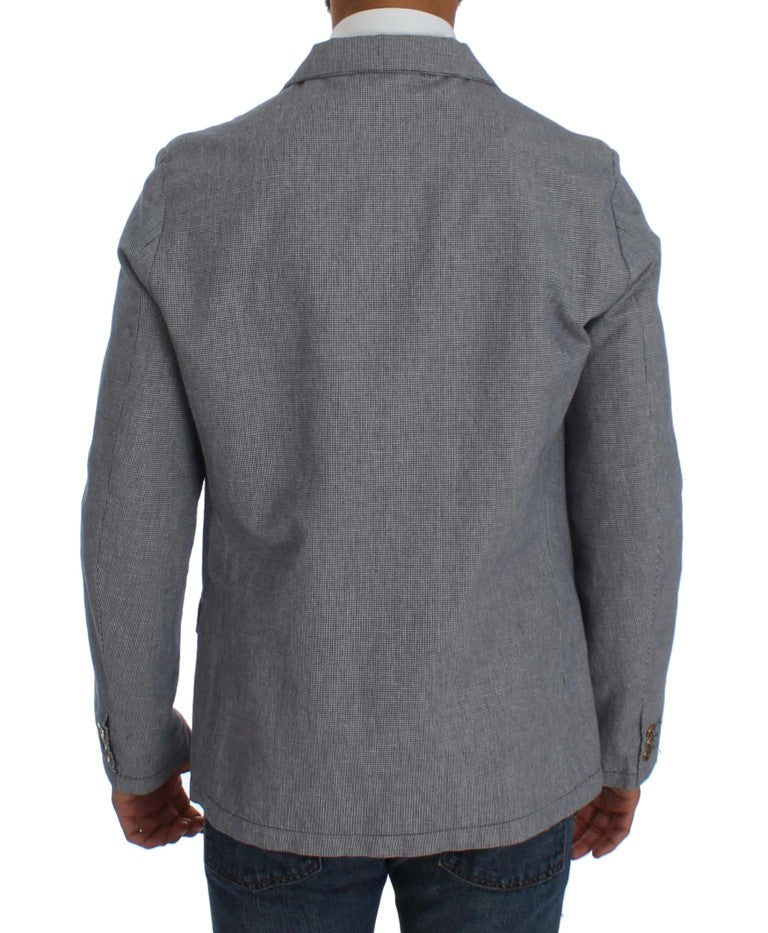 Eleganter zweireihiger blauer Blazer