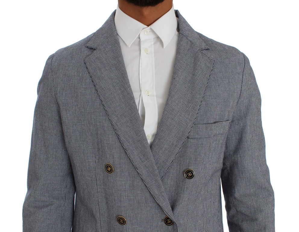 Eleganter zweireihiger blauer Blazer