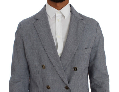 Eleganter zweireihiger blauer Blazer