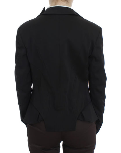 Elegante schwarze Stretch-Blazerjacke