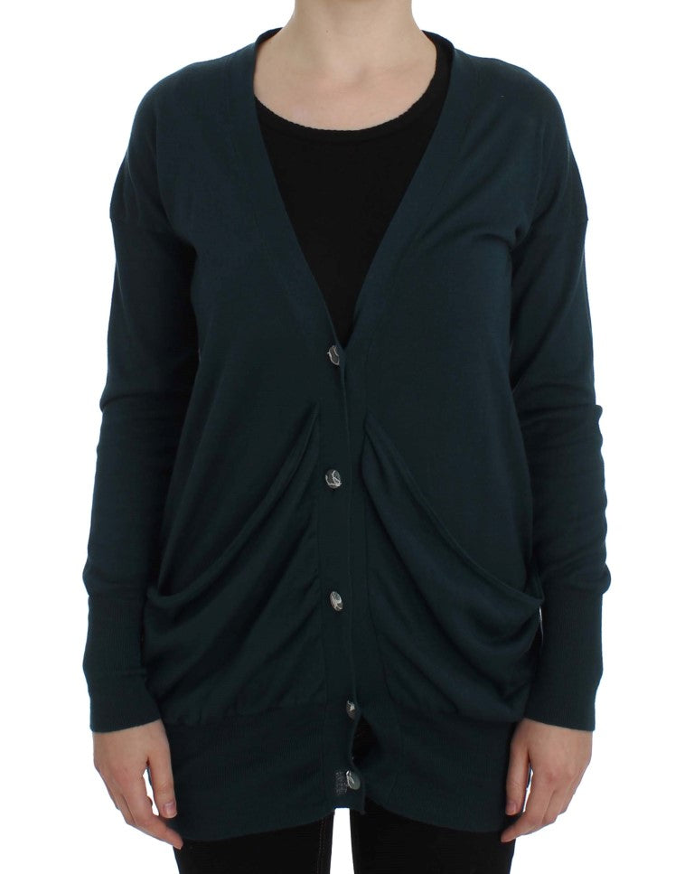 Eleganter grüner Cardigan aus Baumwolle