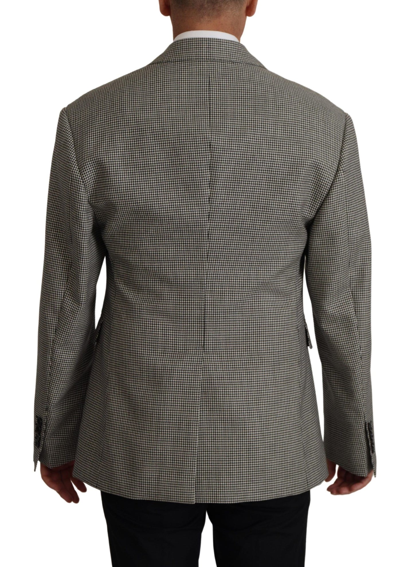 Eleganter grau karierter Wollblazer