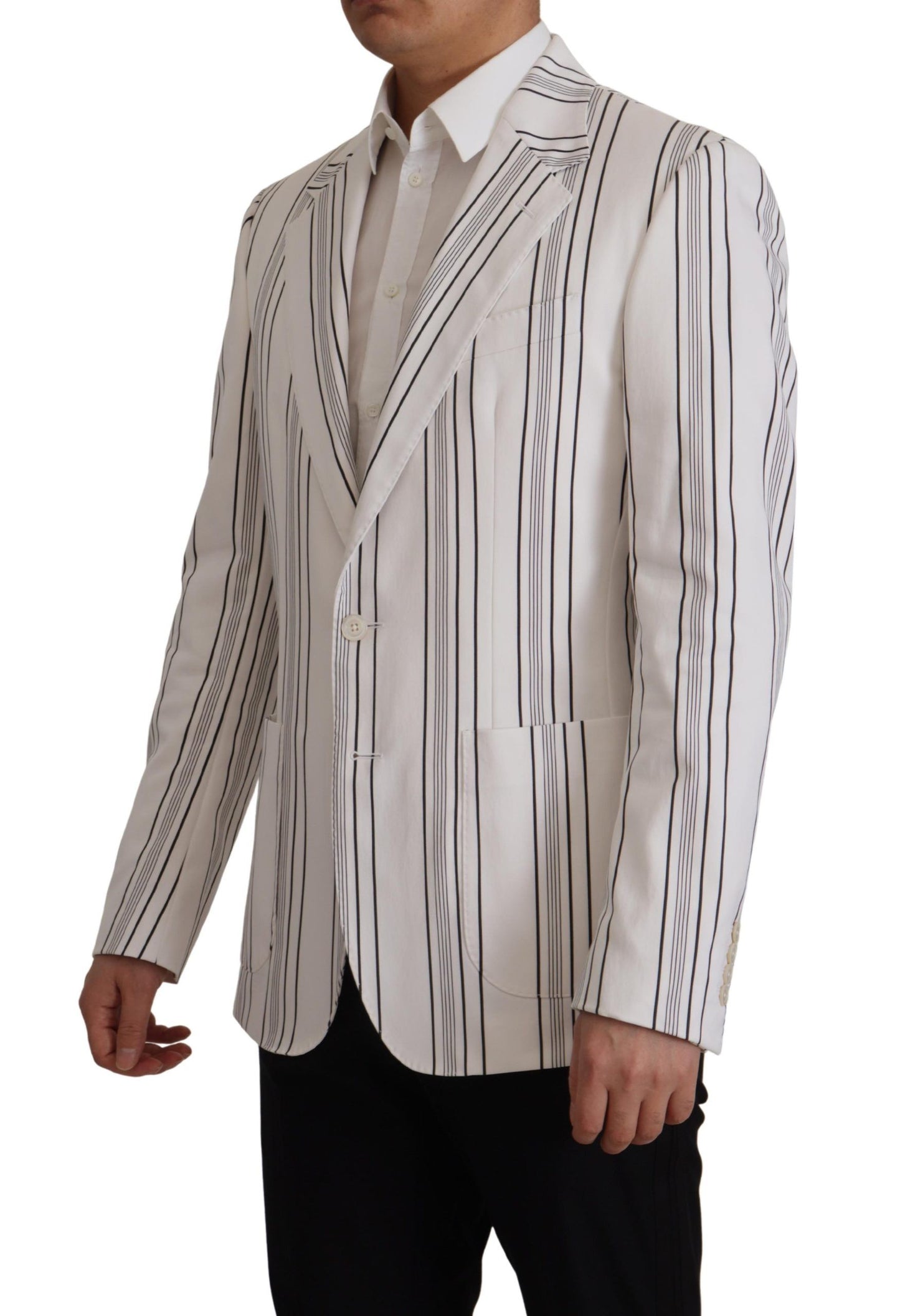 Eleganter gestreifter Blazer aus Baumwollmischung