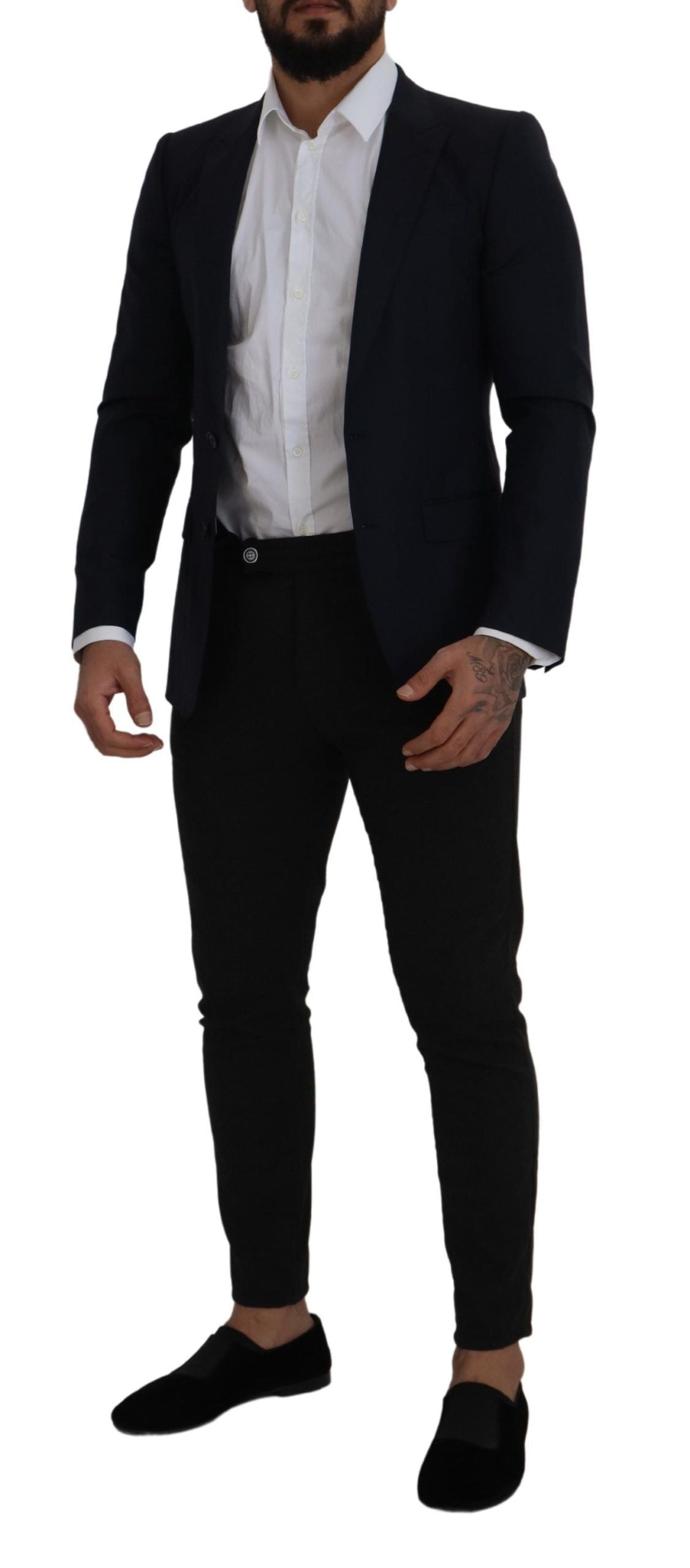 Eleganter einreihiger Blazer aus Wolle und Seide