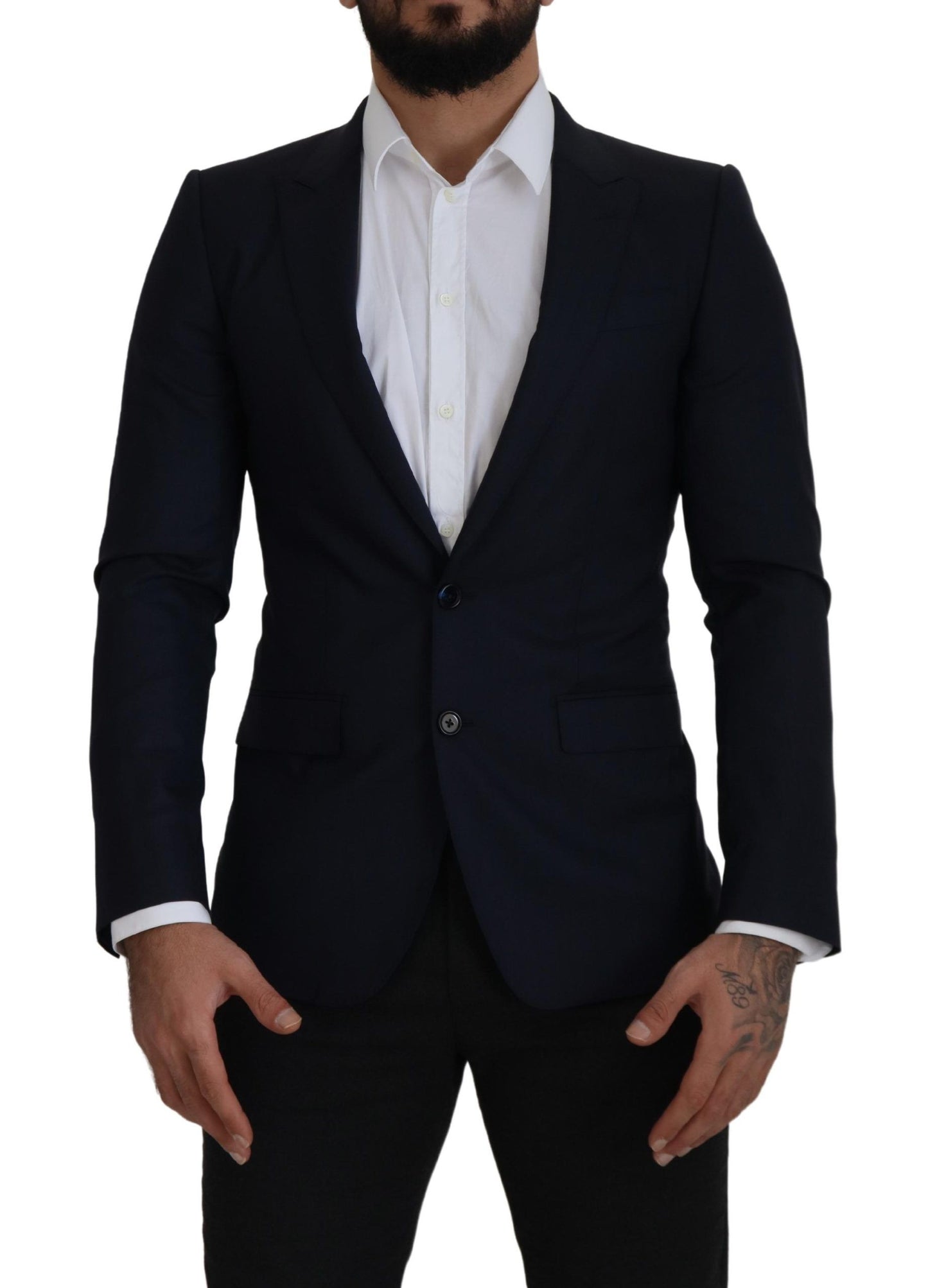 Eleganter einreihiger Blazer aus Wolle und Seide