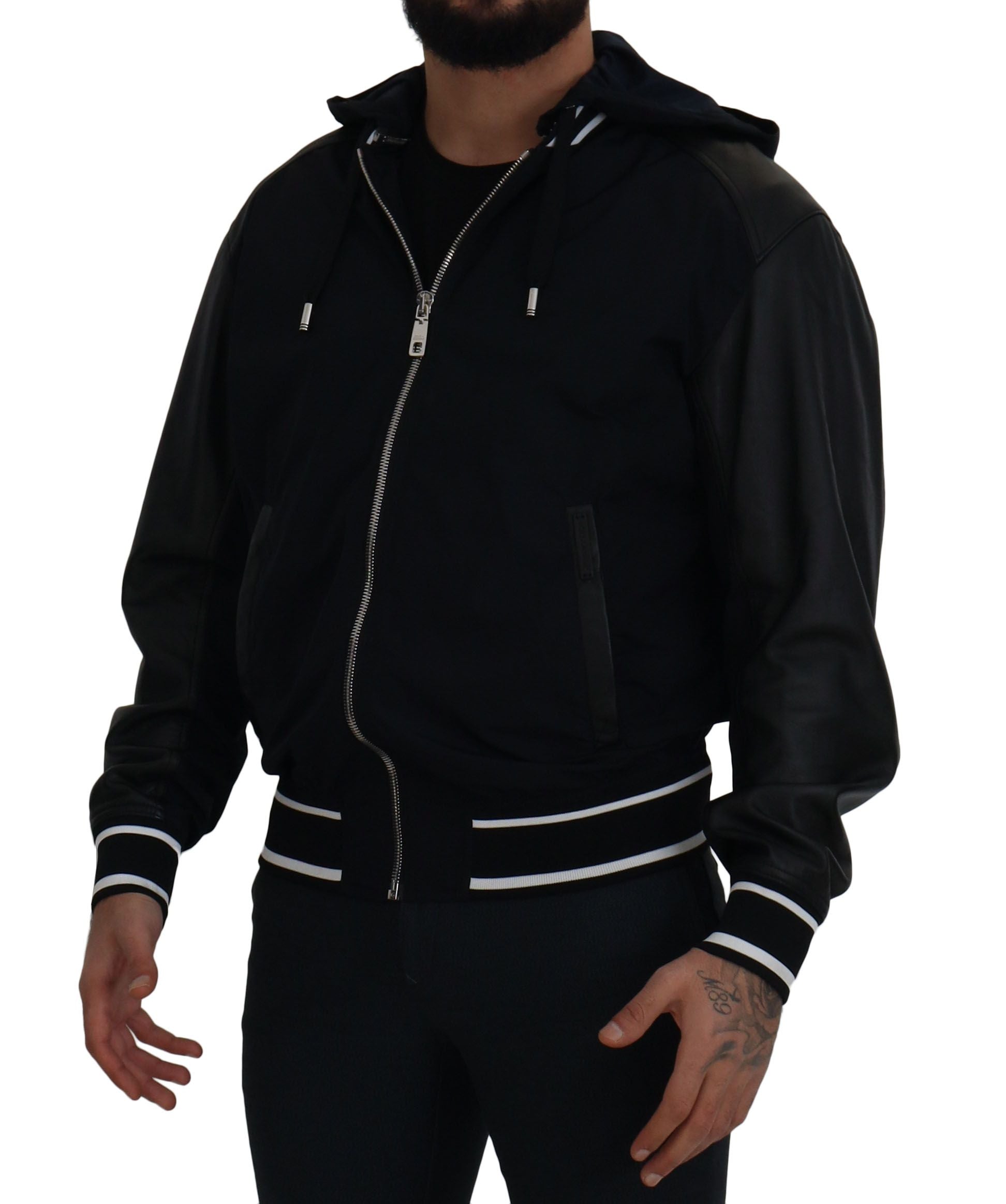 Elegante schwarze Bomber-Blousonjacke