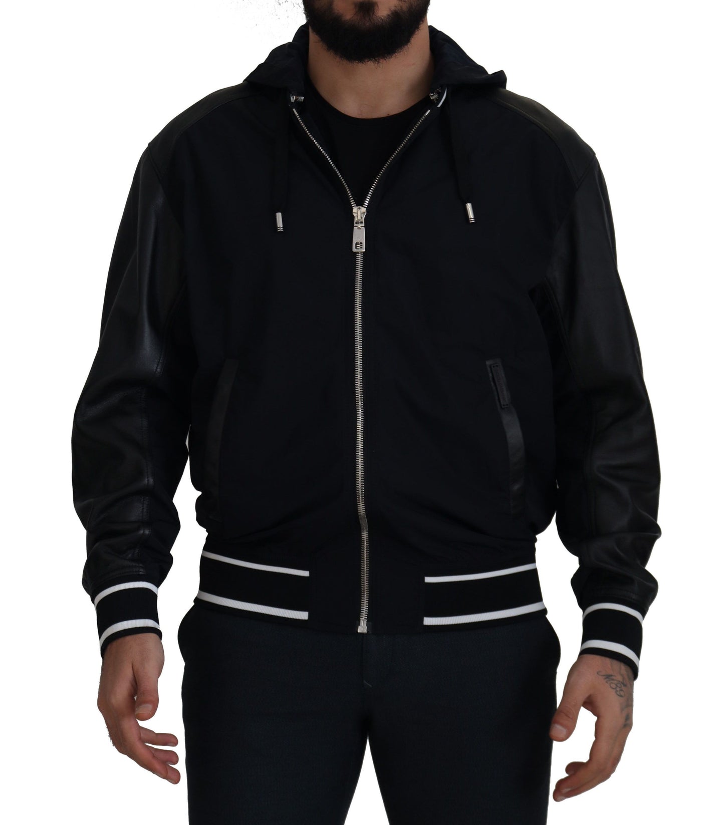 Elegante schwarze Bomber-Blousonjacke