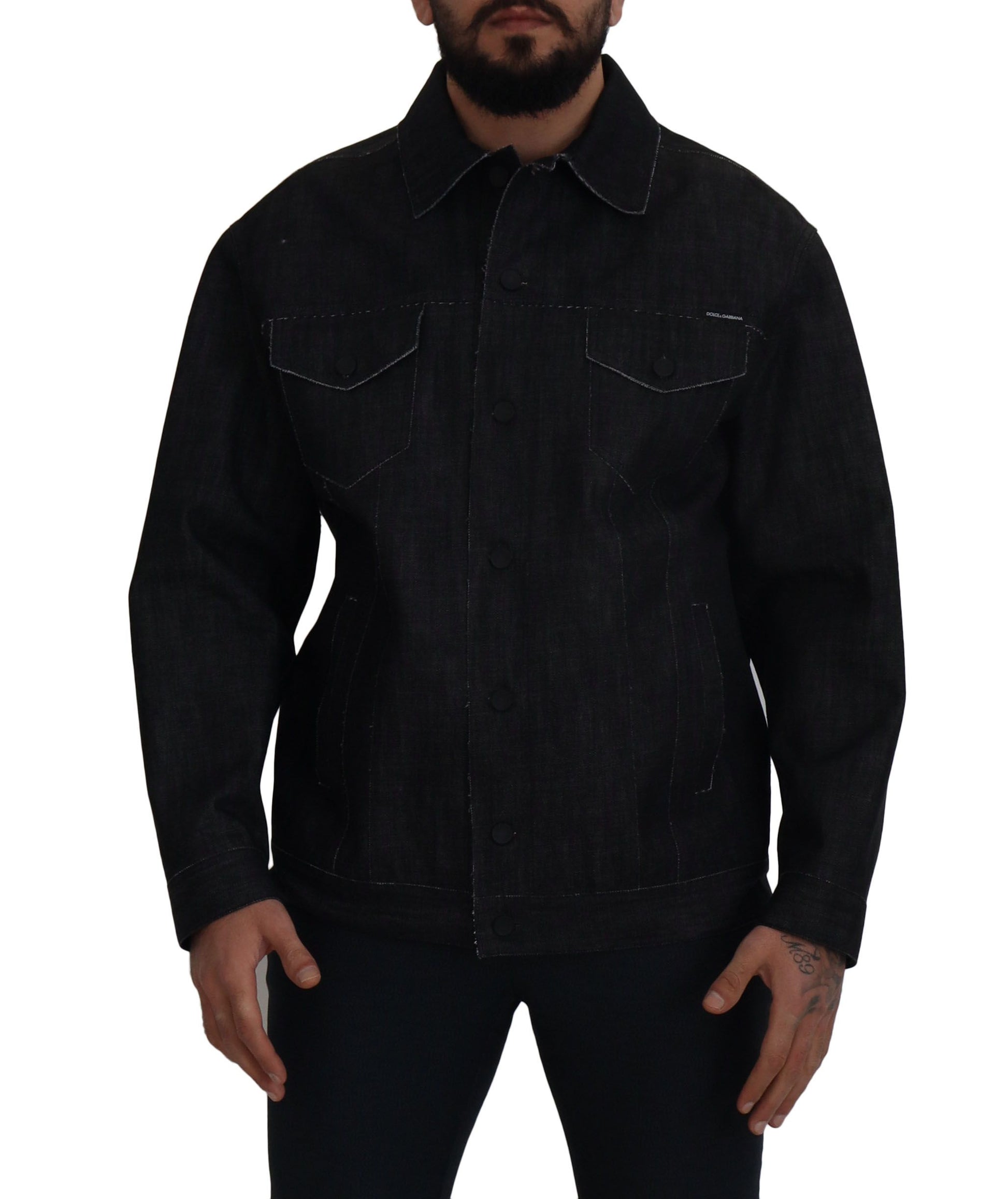 Elegante schwarze Jeansjacke