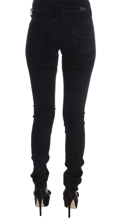 Sleek Slim Fit Designer Jeans in Classic Black