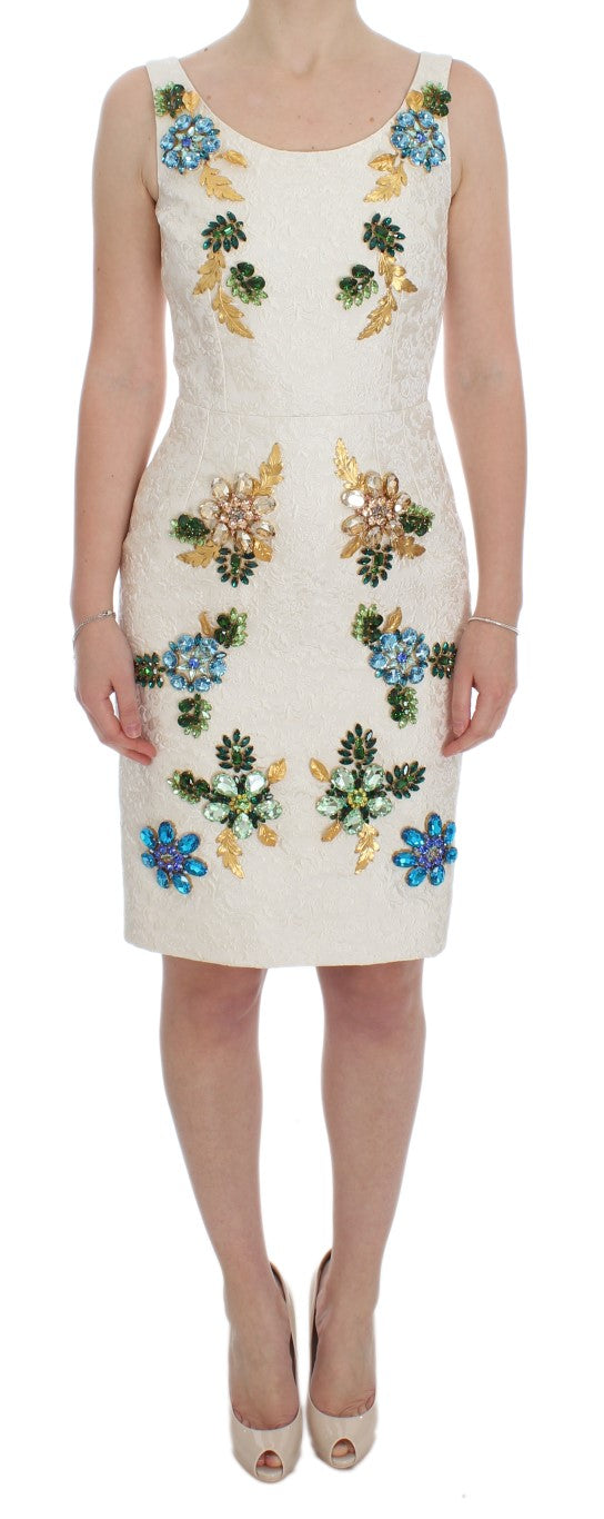 Elegant Floral Brocade Sheath Dress