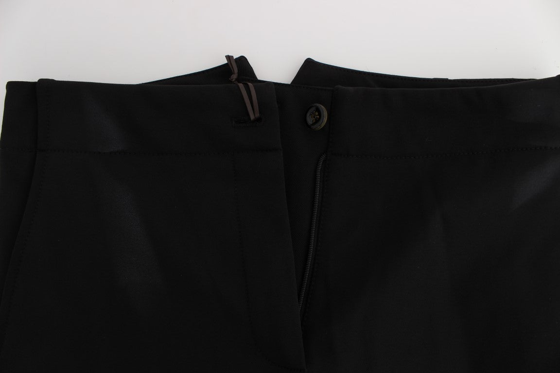 Elegante verkürzte Caprihose in Schwarz