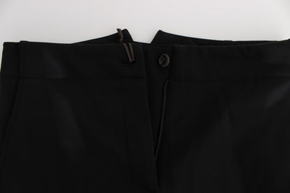 Elegante verkürzte Caprihose in Schwarz