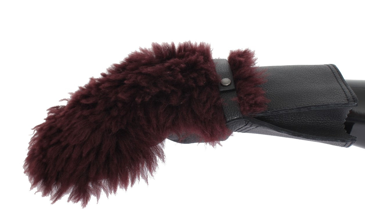 Elegante Lederhandschuhe in Schwarz und Bordeaux