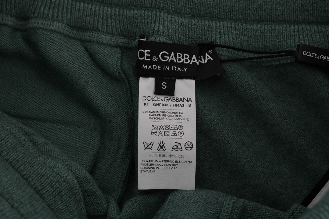 Elegante grüne Kaschmir Sporthose