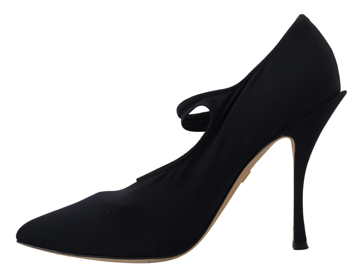 Schicke schwarze Mary Jane Sockenpumps mit Kristallen