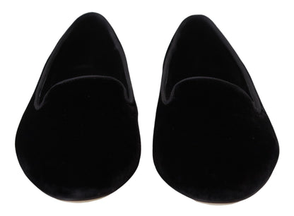 Elegante schwarze Loafer aus Seidenmischung