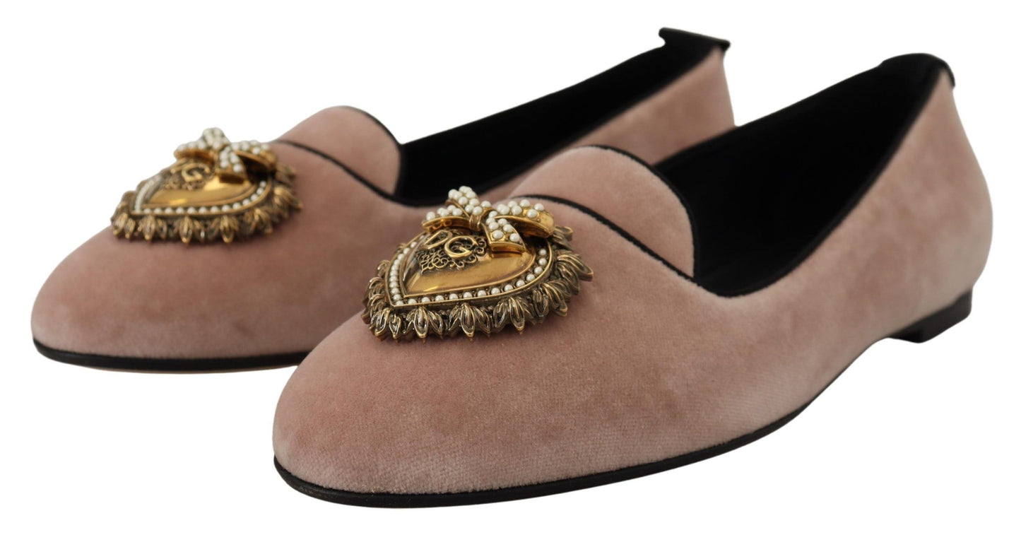 Elegante rosa Samt-Loafer „Devotion“