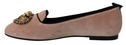 Elegante rosa Samt-Loafer „Devotion“