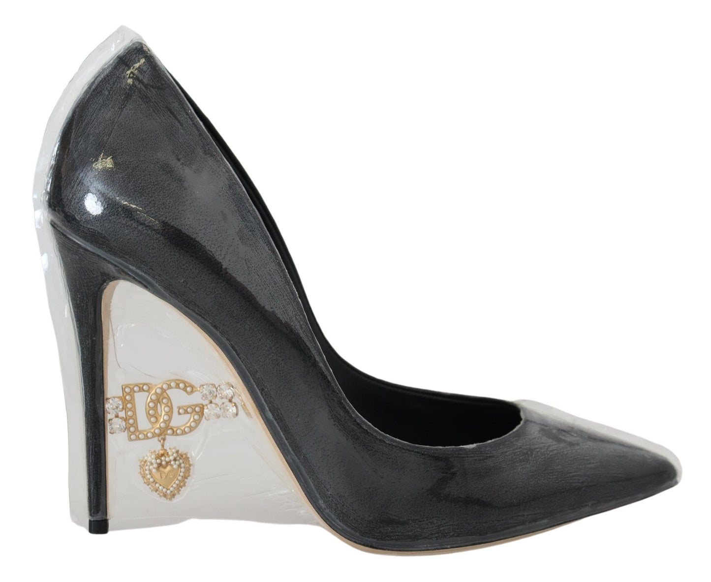 Elegante schwarze Pumps mit Golddetails