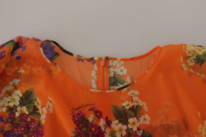 Elegante Seidenbluse mit Blumenmuster und Reißverschluss auf der Rückseite