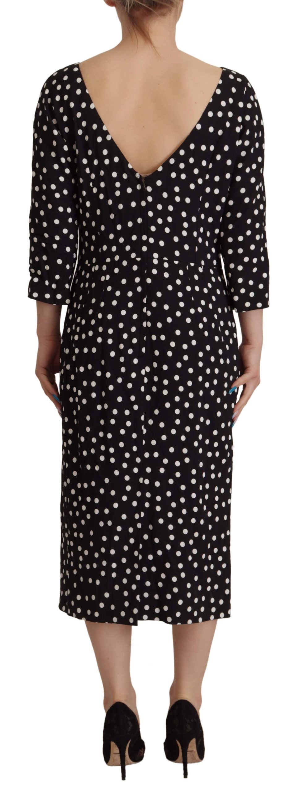 Polka Dot Sheath Midi Elegance