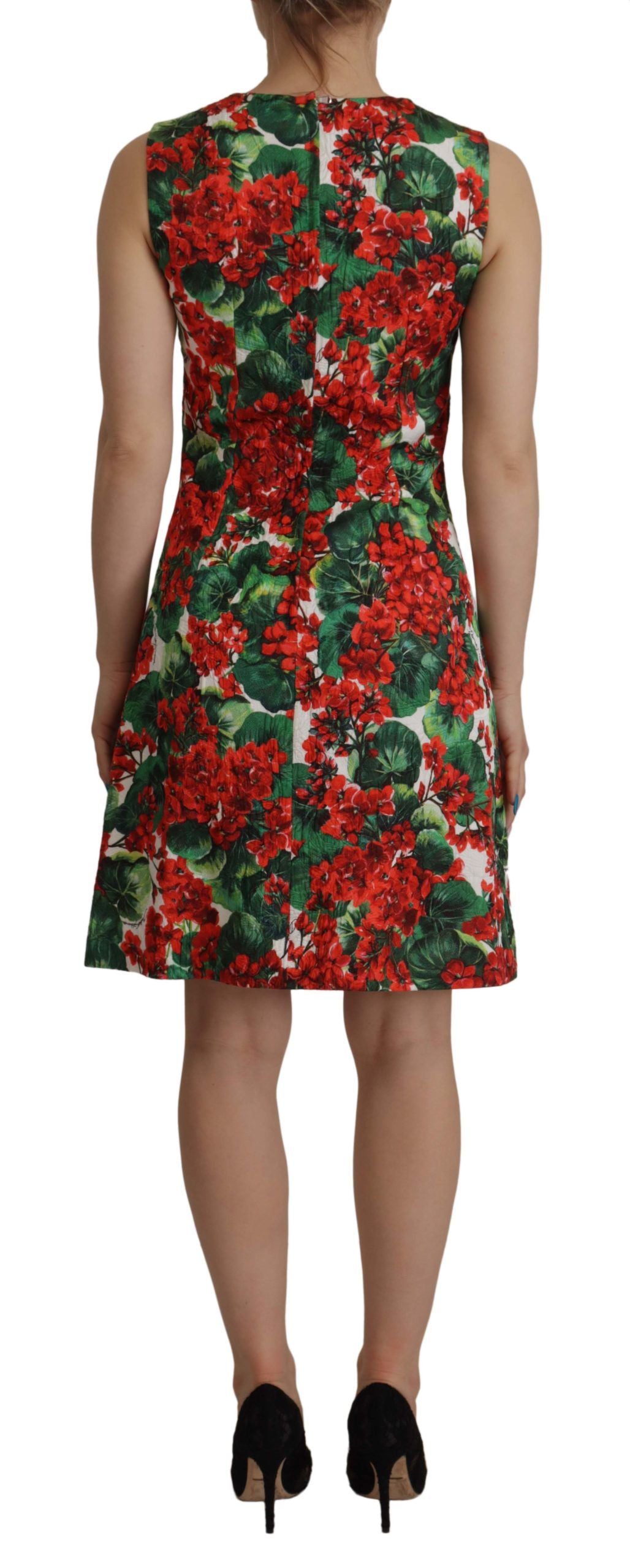 A-Linien-Kleid mit buntem Blumenmuster