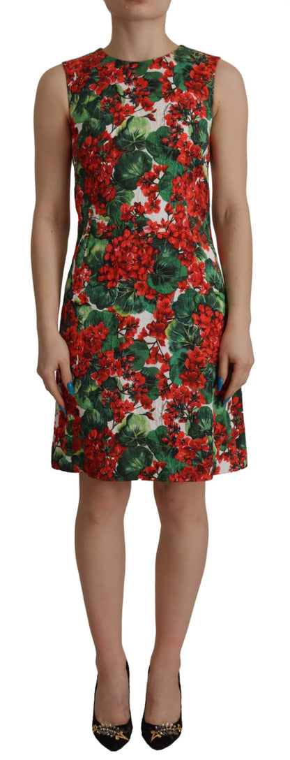 A-Linien-Kleid mit buntem Blumenmuster