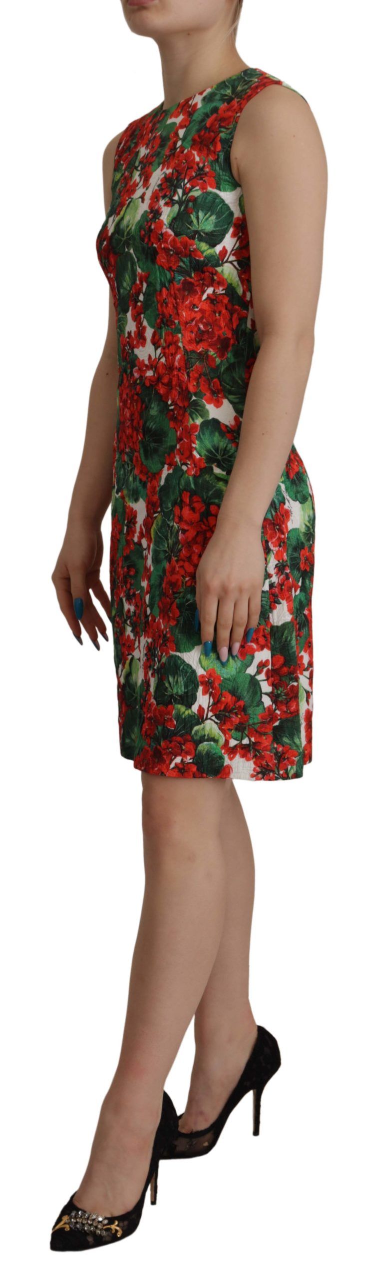 A-Linien-Kleid mit buntem Blumenmuster