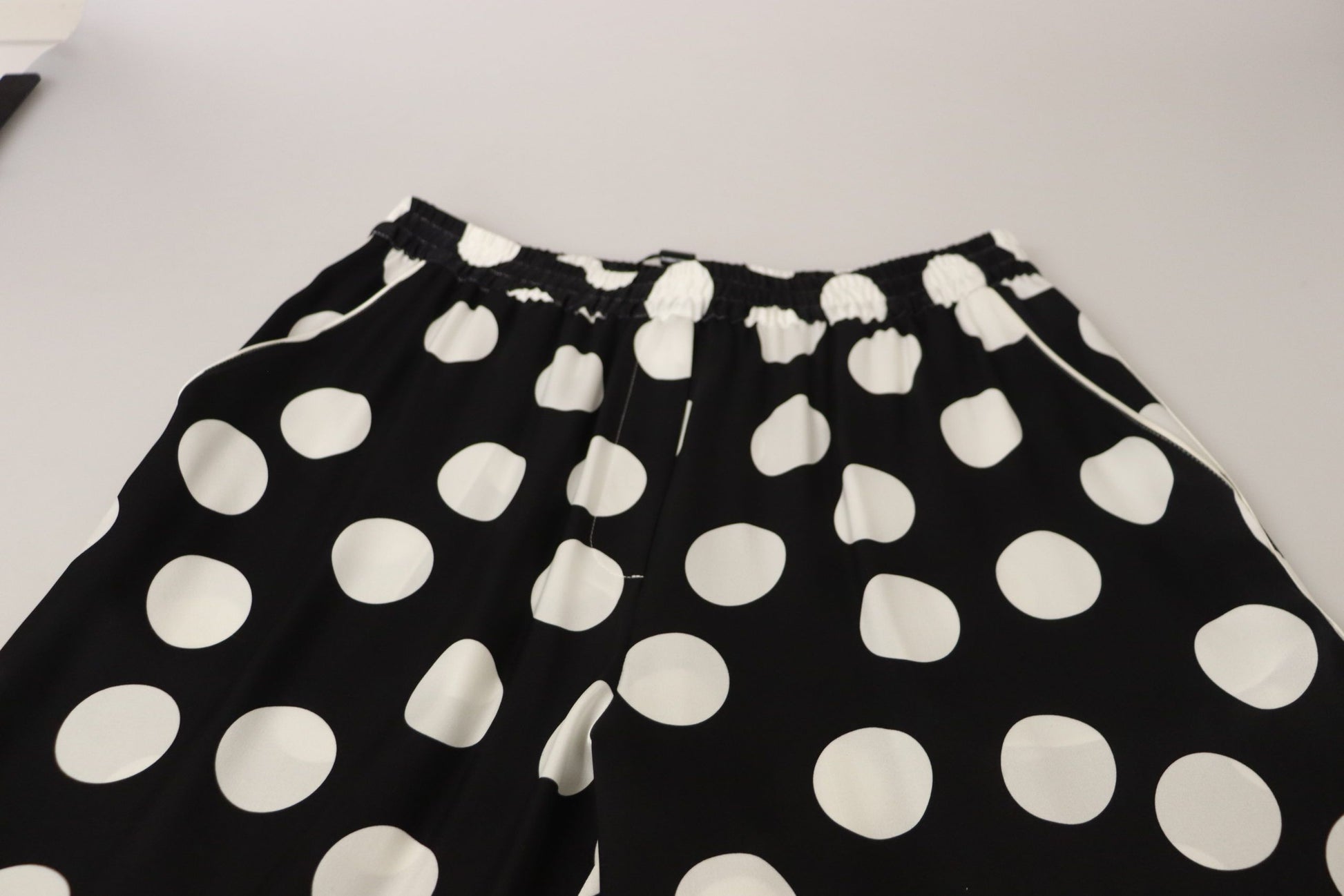 Polka Dot Silk Mid Waist Pants