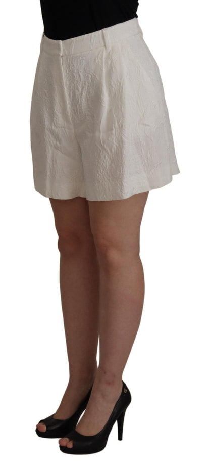 Elegante weiße Culotte-Shorts mit hoher Taille