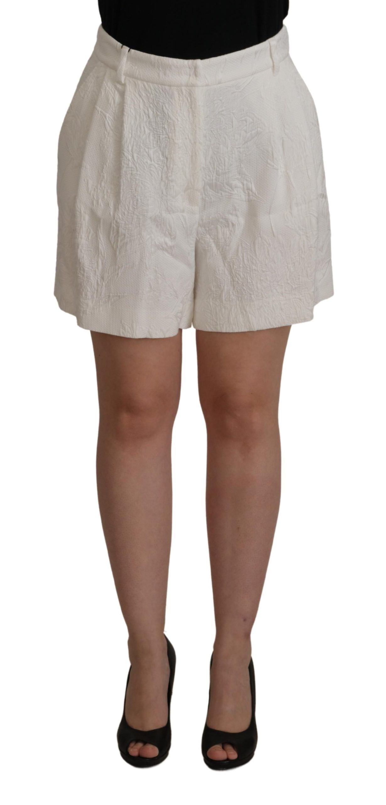 Elegante weiße Culotte-Shorts mit hoher Taille