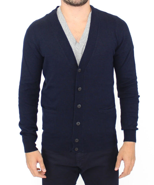 Schicker blauer Cardigan aus Wollmischung