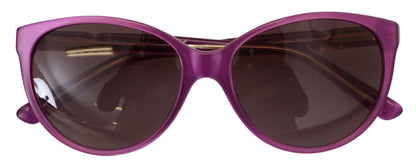 Schicke, runde Sonnenbrille aus violettem Acetat