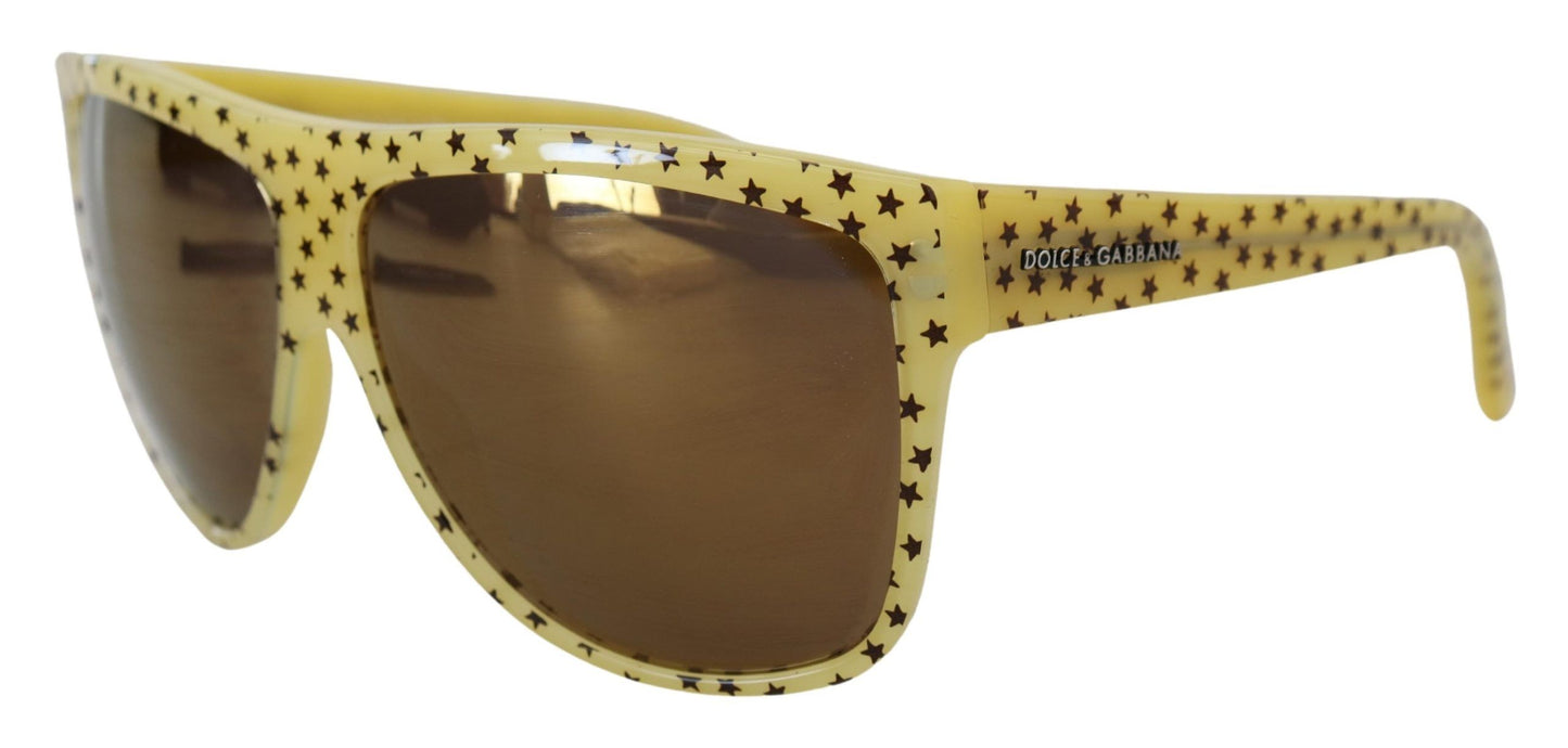 Stellar Chic – Eckige Sonnenbrille in Gelb