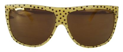 Stellar Chic – Eckige Sonnenbrille in Gelb