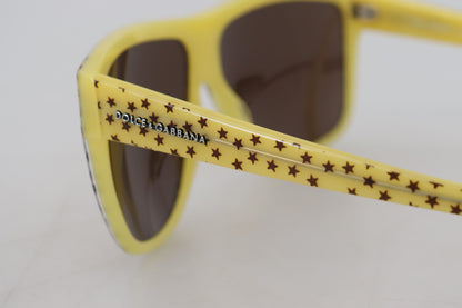 Stellar Chic – Eckige Sonnenbrille in Gelb