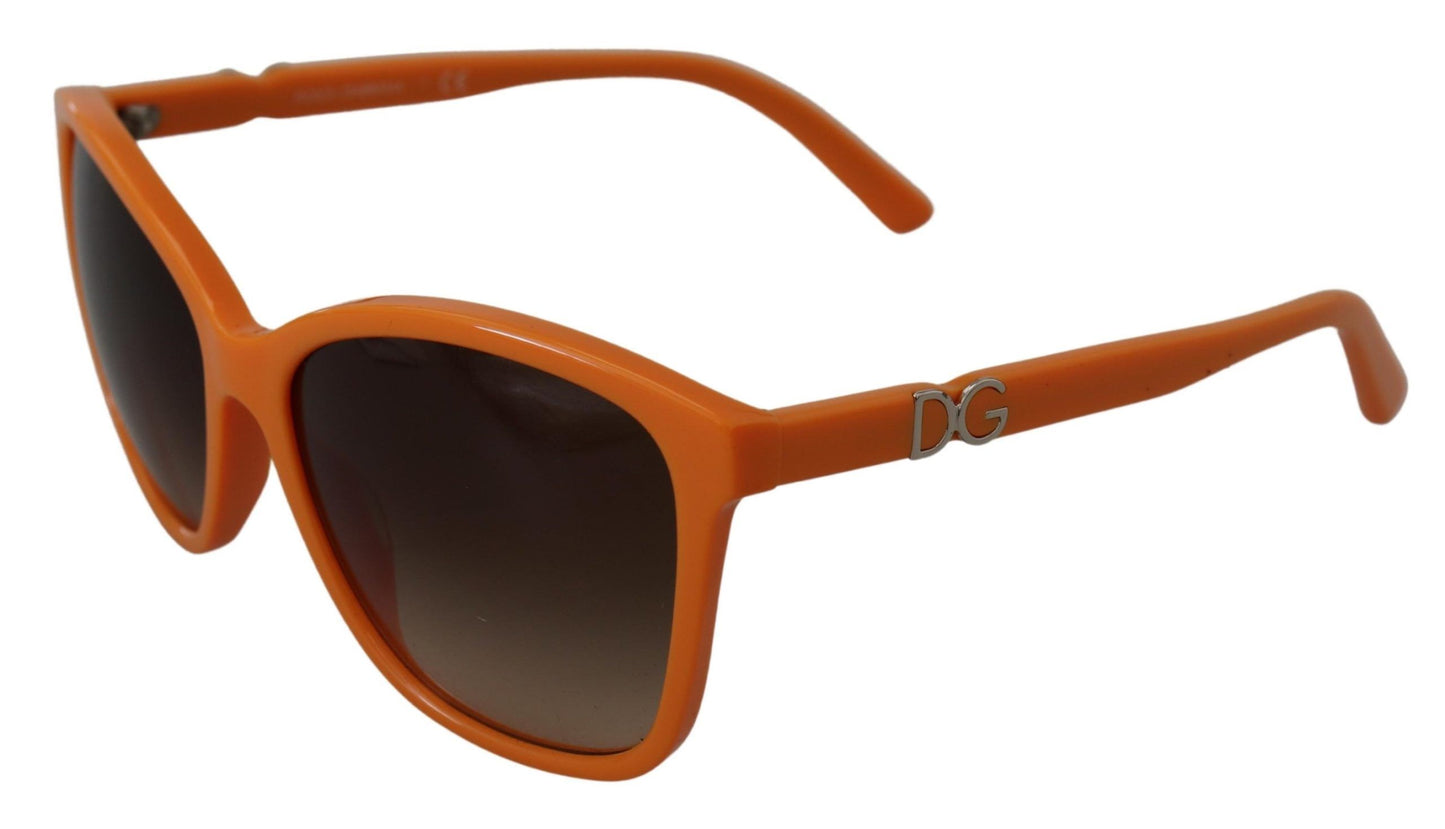 Schicke orange runde Sonnenbrille für Damen