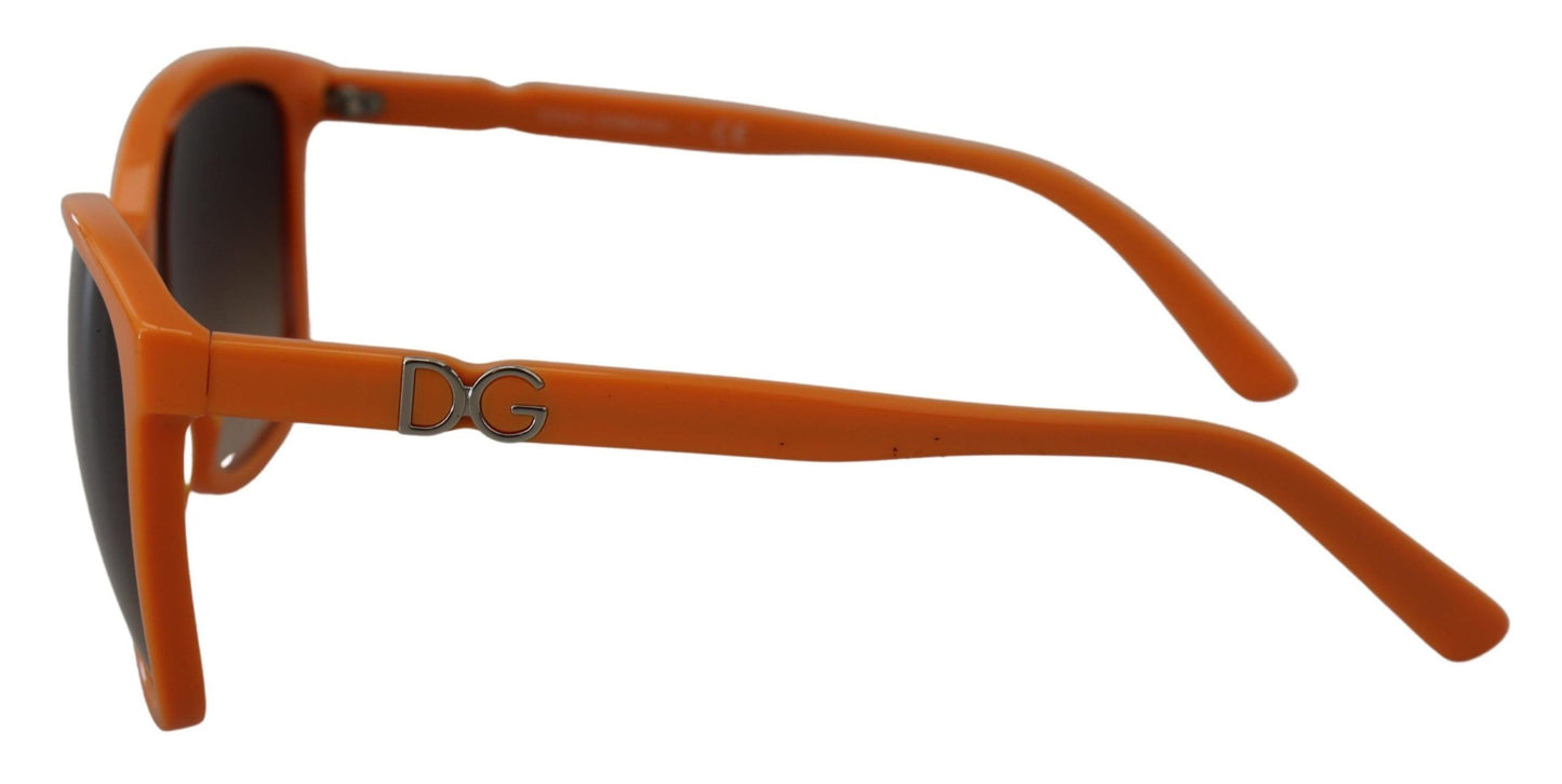 Schicke orange runde Sonnenbrille für Damen