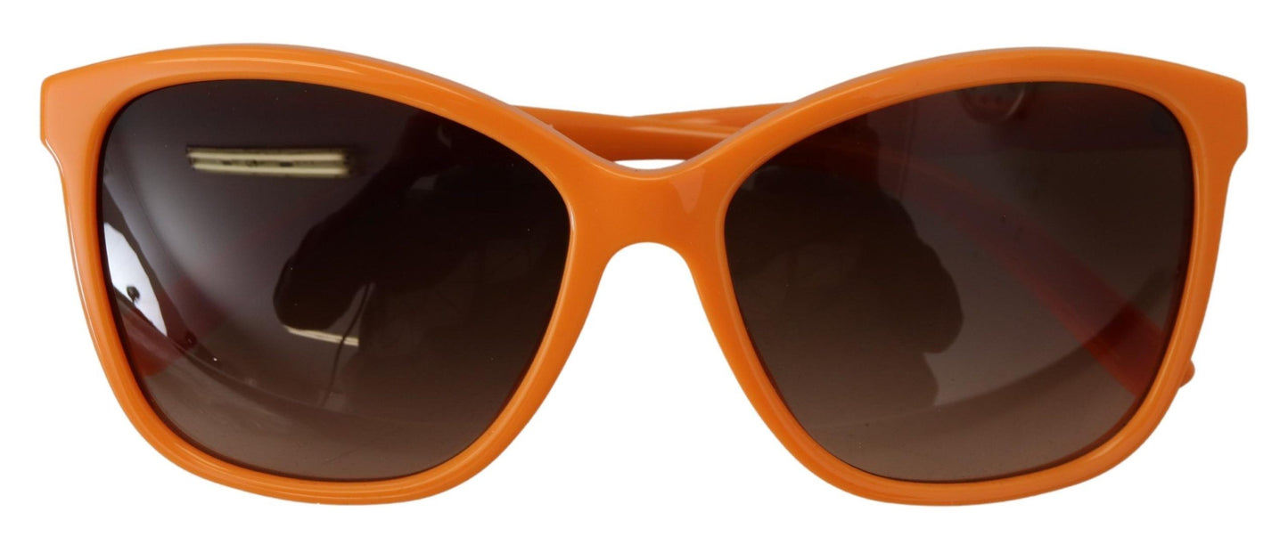 Schicke orange runde Sonnenbrille für Damen