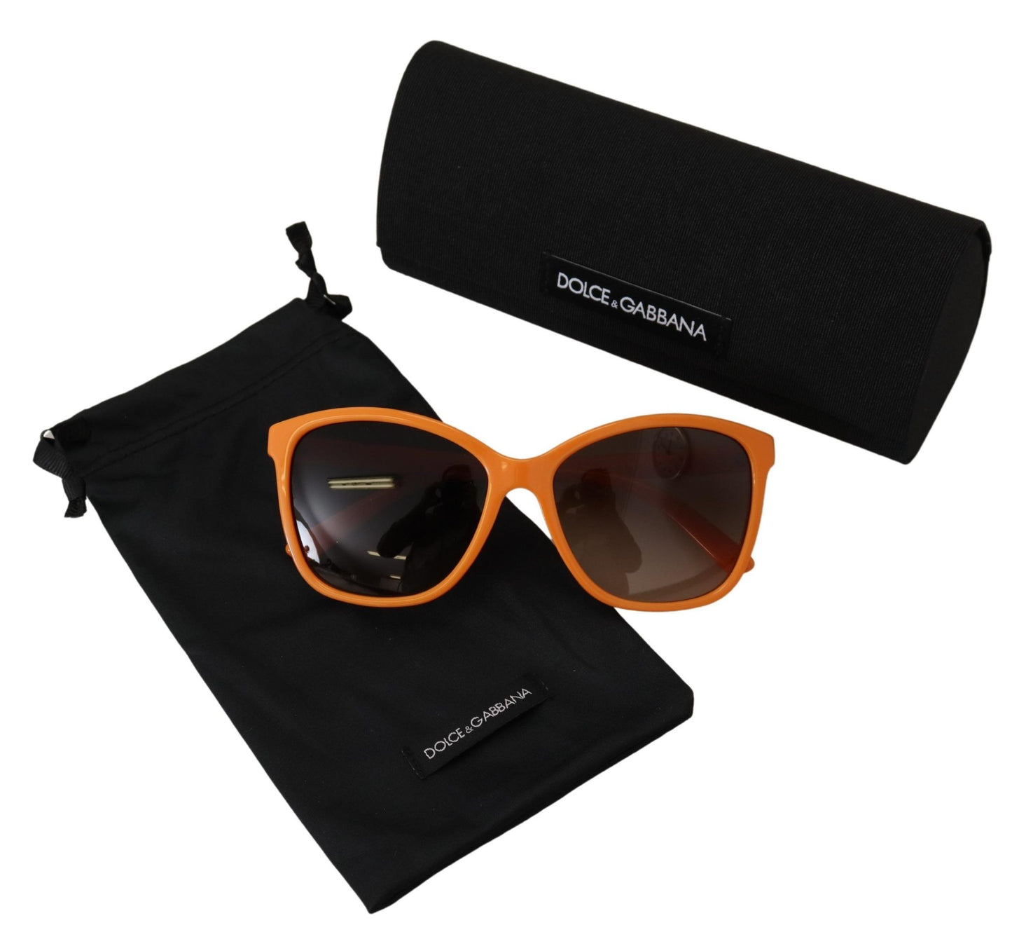 Schicke orange runde Sonnenbrille für Damen