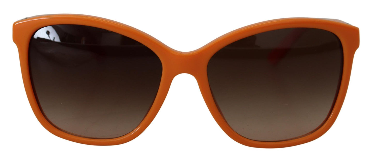 Schicke orange runde Sonnenbrille für Damen