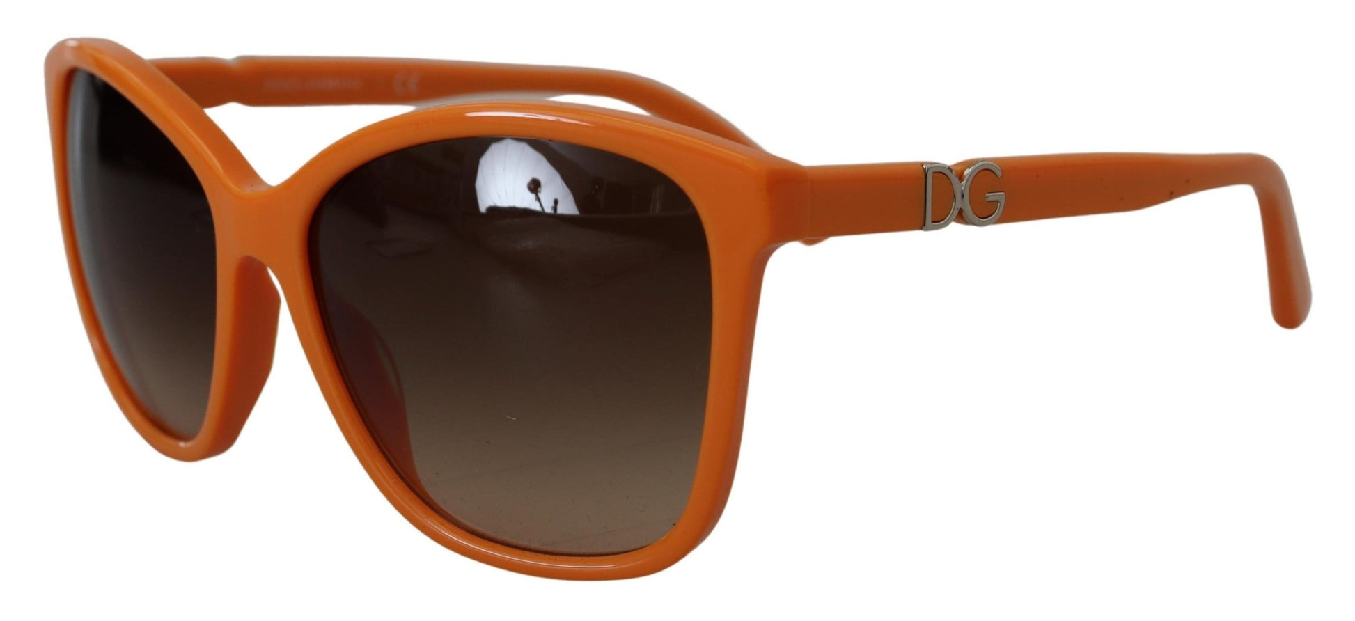 Schicke orange runde Sonnenbrille für Damen