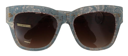 Elegant Lace Detail Blue Sunglasses